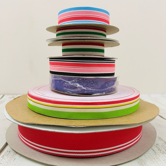 ribbon factory Other - 180 Yards Grosgrain Ribbon Bundle Arts Craft Gift Wrap Preppy Stripes